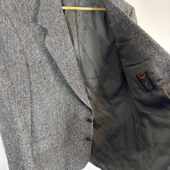 Magee Donegal Tweed Sport Coat Men 42 Gray Herringbone Irish Wool Blazer - Picture 4 of 7